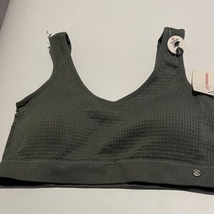 Lucky Brand Olive Green Seamless Waffle Bralette